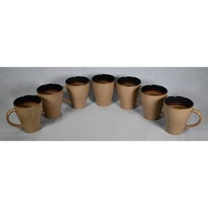 Set of 7 Noble Excellence Desert Sand Coffee Tea Mugs Cups 12 Oz